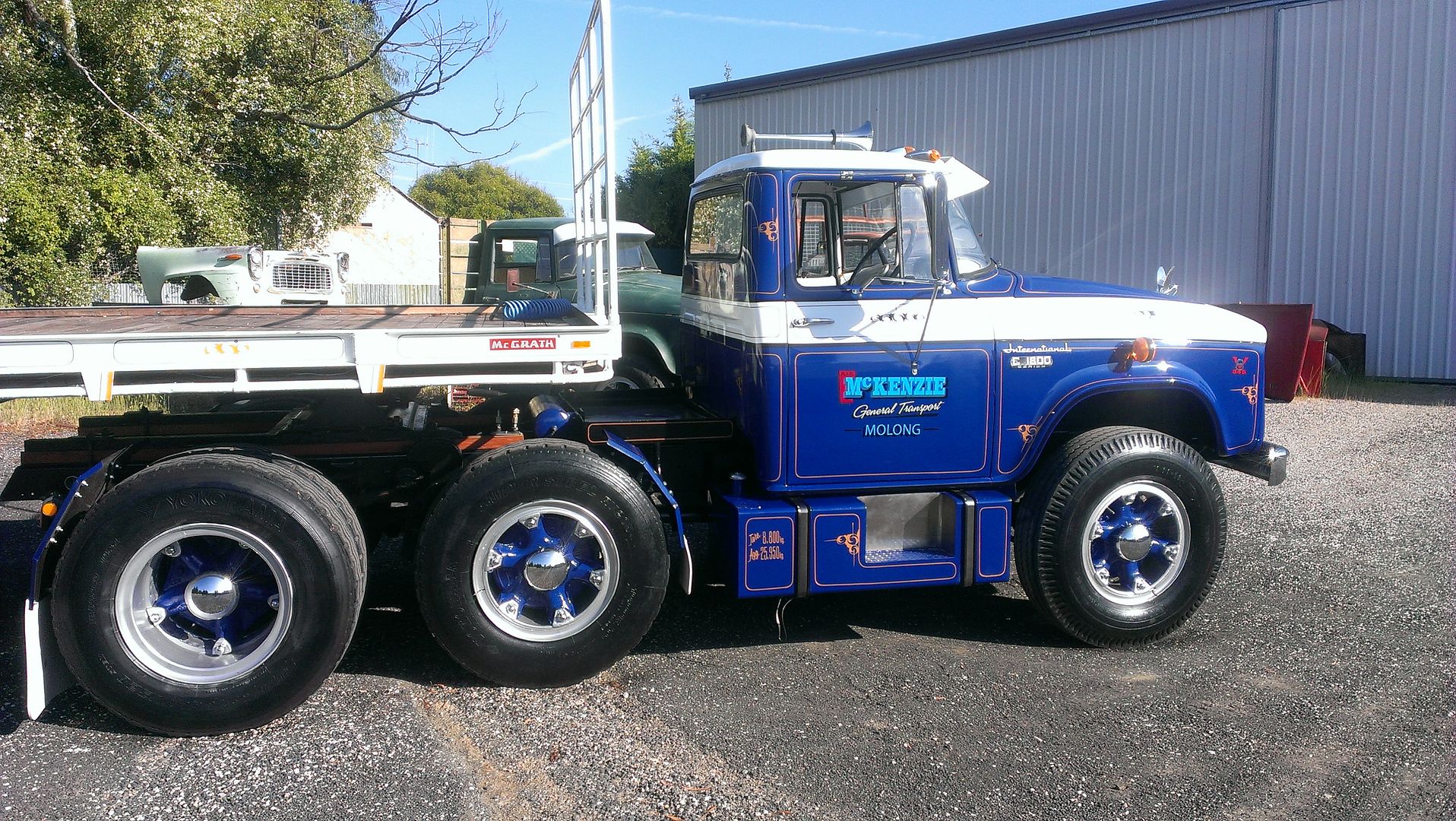 restored c1800 international and mcgrath trailer (1/1) Historic Commercial Vehicle Club of