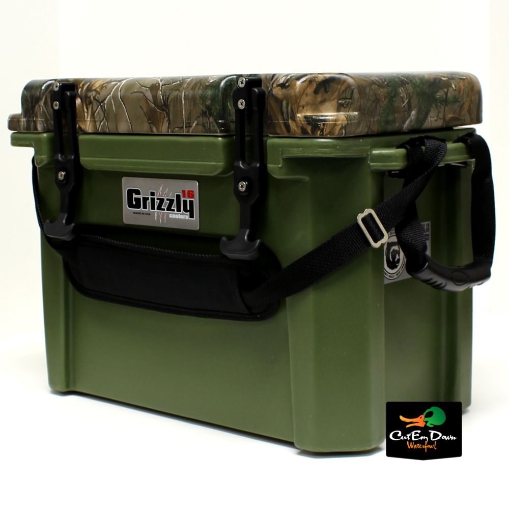 GRIZZLY 16 QUART HUNTING FISHING COOLER ICE CHEST BOX OD GREEN XTRA