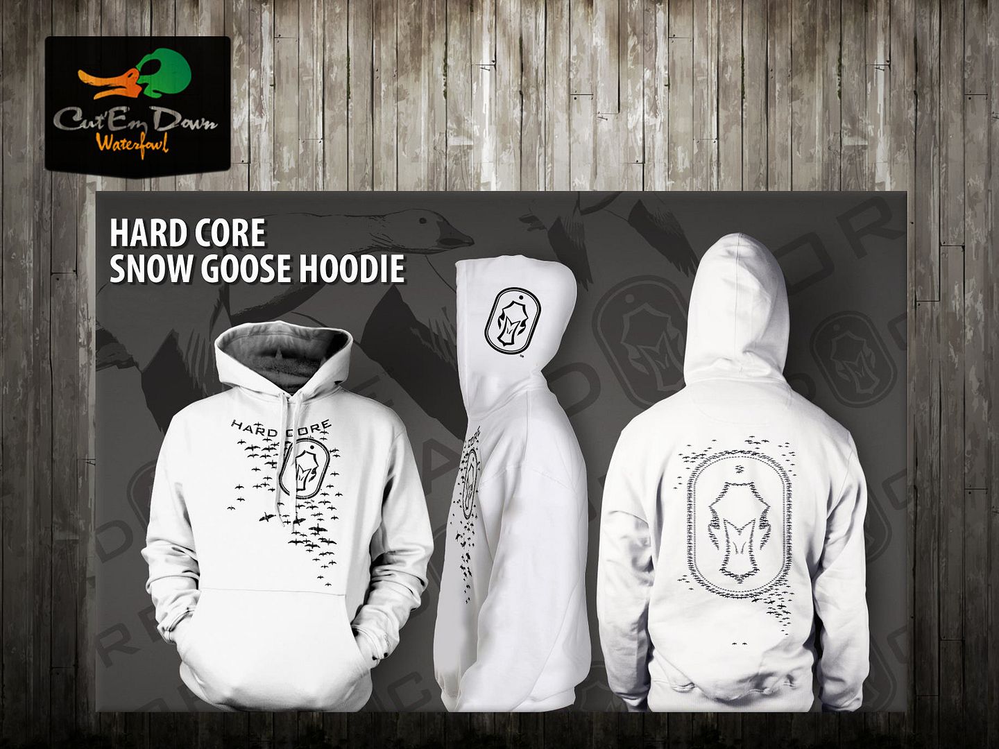 NEW HARD CORE BRANDS SNOW GOOSE WHITE HOODIE HARDCORE DECOYS eBay