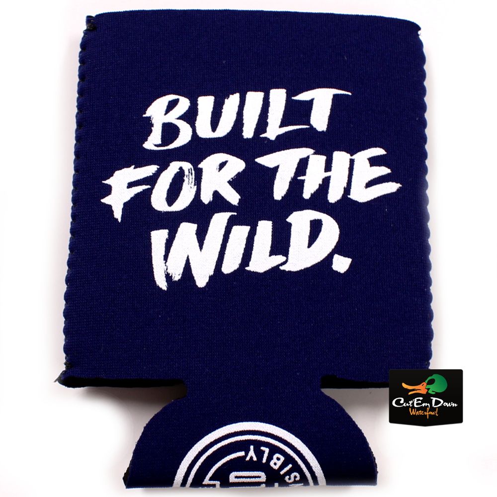 AUTHENTIC YETI COOLERS BUILT FOR THE WILD LOGO BLUE NEOPRENE KOOZIE CAN