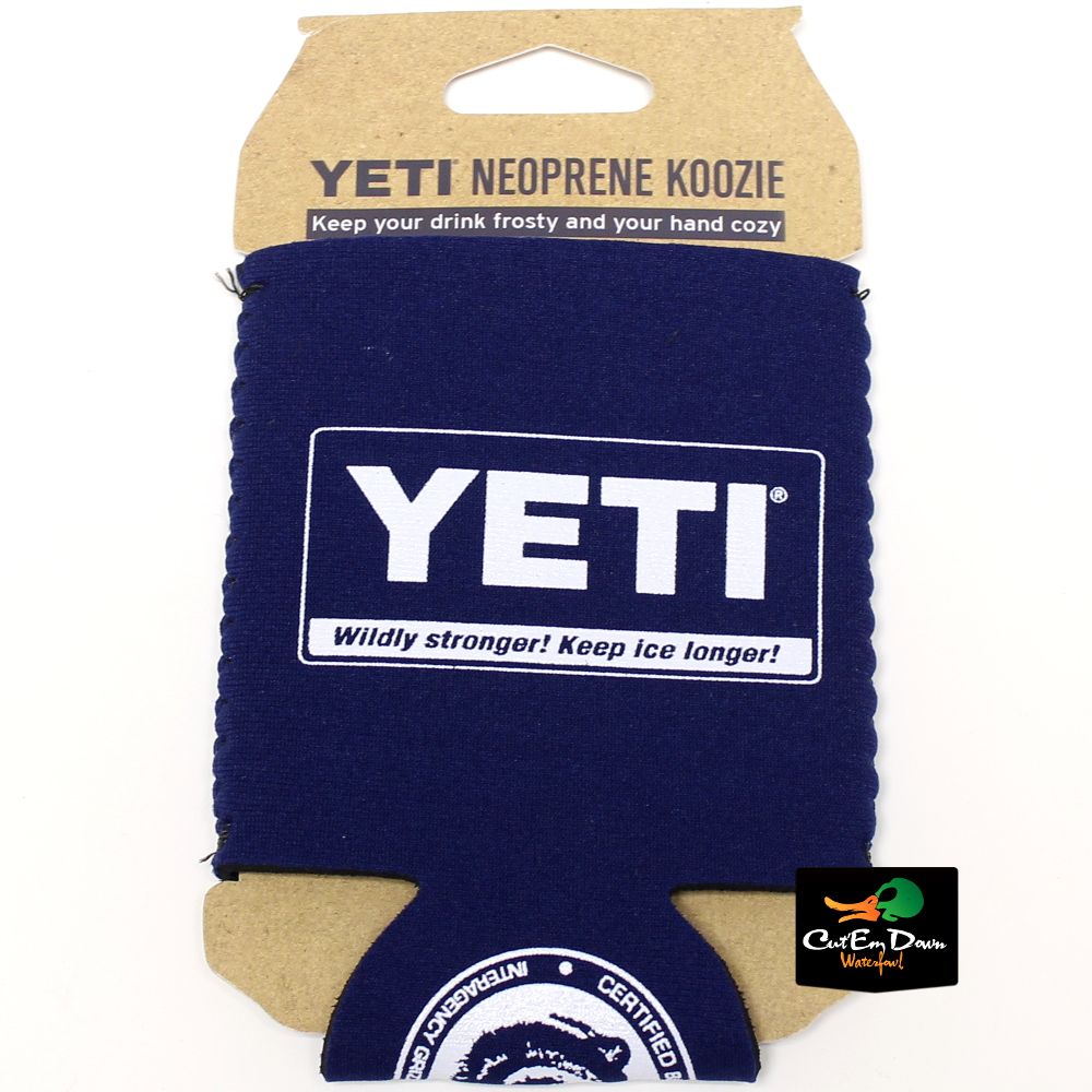 AUTHENTIC YETI COOLERS COLLAPSIBLE BLUE NEOPRENE KOOZIE CAN COOLER LOGO eBay