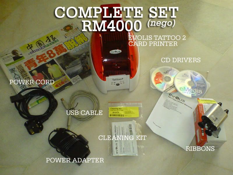 Used Tattoo 2 ID card printer (purchase at March 2010-worth RM5700)