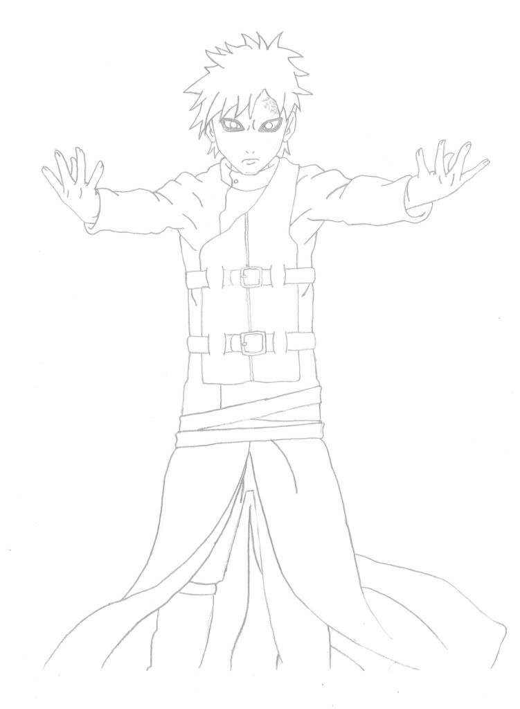 Dibujo de Gaara en Naruto Shippuden Dibujo de Gaara en Naruto Shippuden