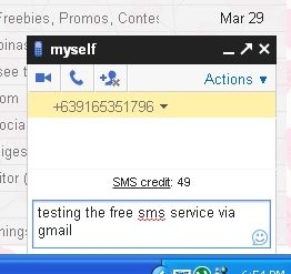 send free sms messages via gmail