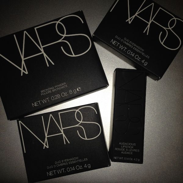 Nars Nars cosmetics makeup beauty purchases haul laguna bronzing powder, alhambra and portobello duo eyeshadow, julie audacious lipstick
