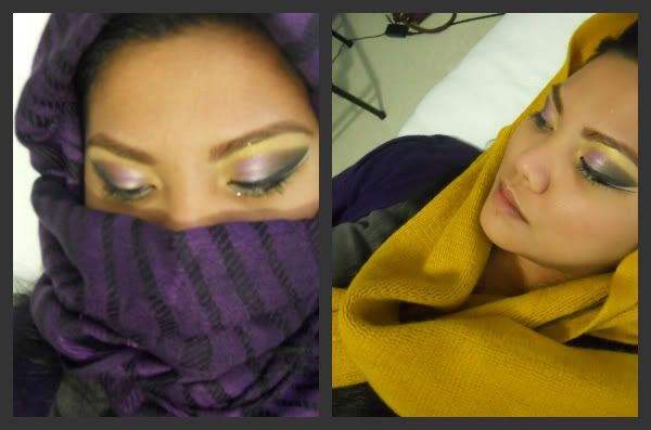 gold and purple makeup. gold and purple makeup. purple veil: accentuate the
