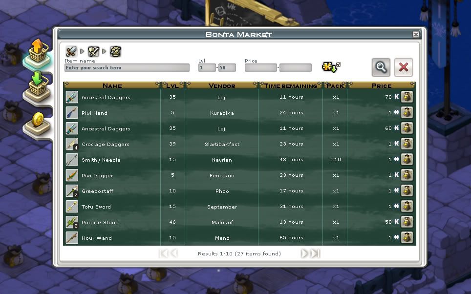 Notice how many items are selling for 1 kama each? We need to mint more kama so that prices can more accurately reflect an item's real value. bonta market