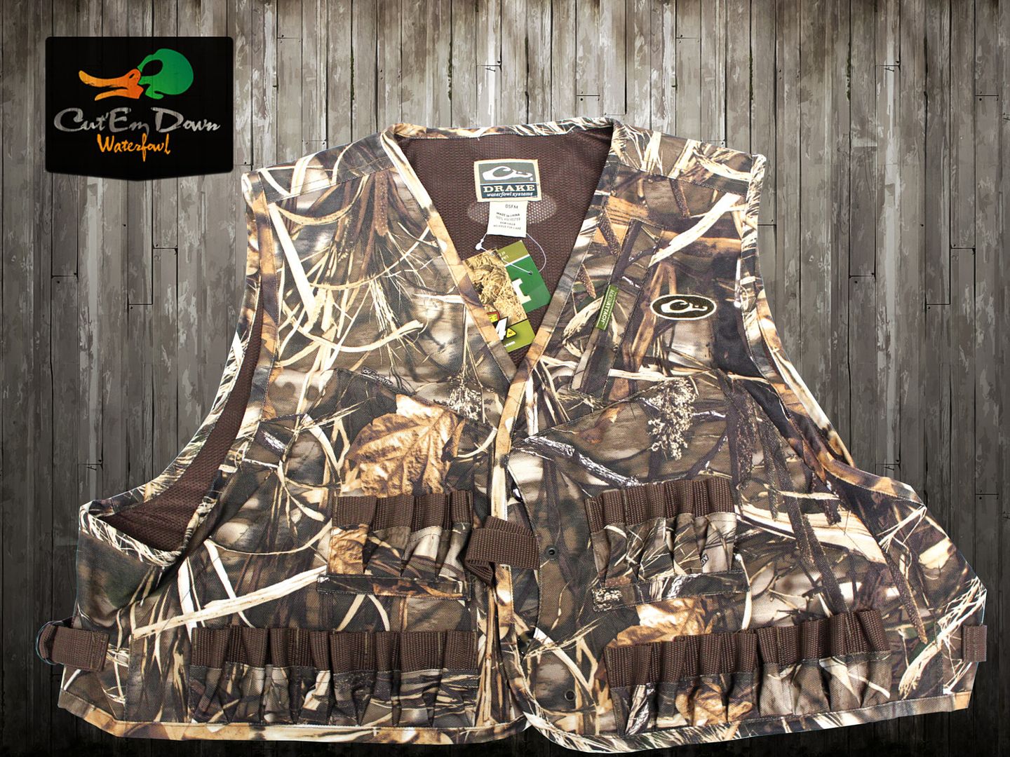 DRAKE WATERFOWL SYSTEMS DUCK GOOSE HUNTING WADING VEST 900D MAX4 CAMO ...