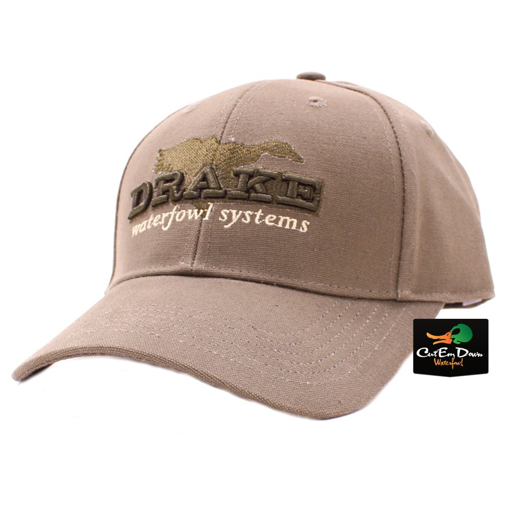 NEW DRAKE WATERFOWL SYSTEMS LOGO CANVAS DUCK BALL CAP HAT ADJUSTABLE ...