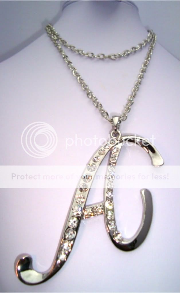 Letter A Diamante Chain Necklace New Sparkly Gift Idea  