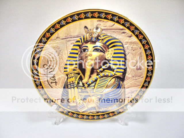 egyptian ceramic plate decor decorative plate pharaoh 6 king tut face 