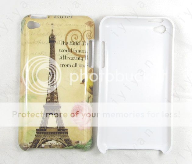 Paris Tour Eiffel Tower Flower Hard Back Cover Case for iPod Touch 4 4th Gen